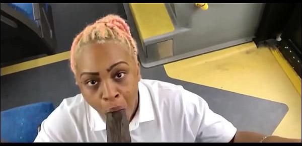  Houston College Ebony Slut Drains Black Monster Cock On Public Bus